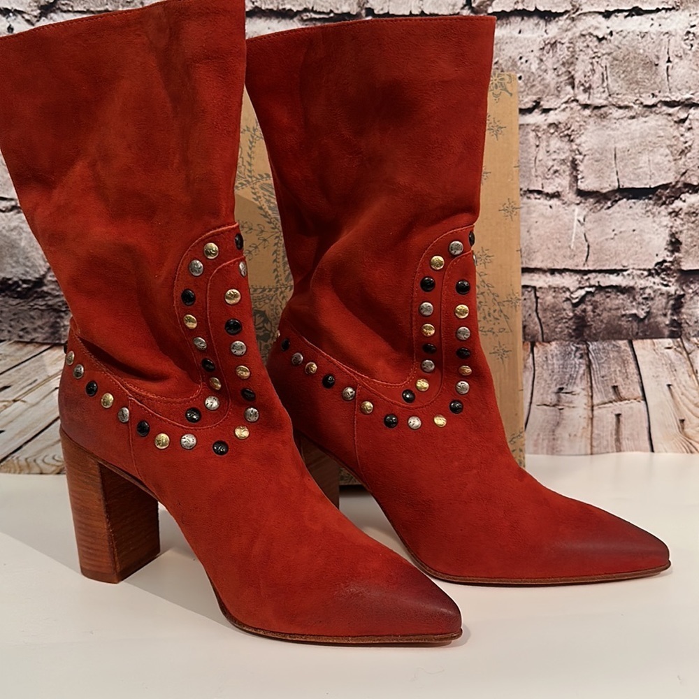 Free People Studded Dakota Heel Boots - Picture 2 of 13